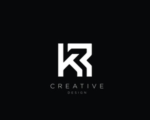 Creative Minimalist Letter KR Logo Design | Minimal KR Icon