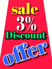 3% discount sale offer illustration banner board