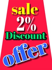 2% discount sale offer illustration banner board