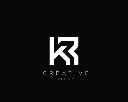 Creative Minimalist Letter KR Logo Design | Minimal KR Icon