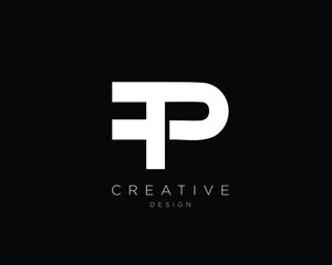 Obraz premium Creative Minimalist Letter FP Logo Design | Minimal FP Icon