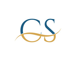 Initial letter CS, CS letter logo design