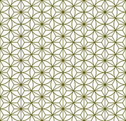 Seamless traditional Japanese ornament Kumiko.Golden color lines.