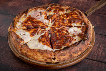 Appetizing Mexican pizza on a table