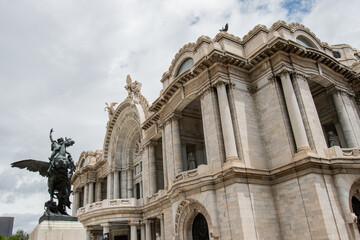 modern office building with sky mexico, paisaje urbano, urban, architecture, Ciudad de México sky artdeco artnovo eclectico, Centro Historico, Downtown Mexico City