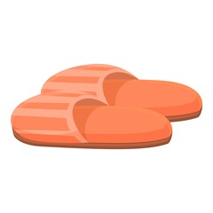 Orange slippers icon. Cartoon of Orange slippers vector icon for web design isolated on white background