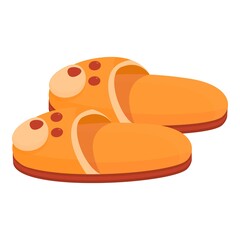 Polka dot slippers icon. Cartoon of Polka dot slippers vector icon for web design isolated on white background
