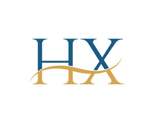 Initial letter HX, HX letter logo design