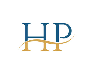 Initial letter HP, HP letter logo design
