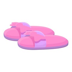 Pink slippers icon. Cartoon of Pink slippers vector icon for web design isolated on white background