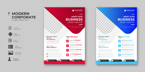 Creative corporate and business flyer brochure template design