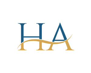 Initial letter HA, HA letter logo design