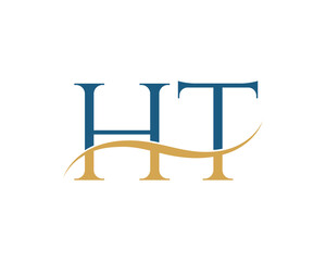 Initial letter HT, HT letter logo design