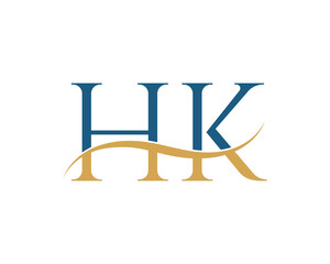 Initial letter HK, HK letter logo design