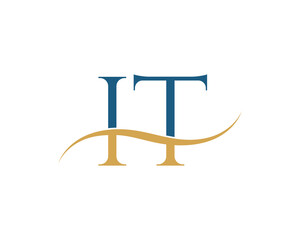 Initial letter IT, IT letter logo design