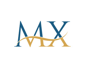 Initial letter MX, MX letter logo design