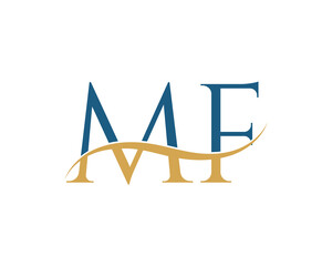 Initial letter MF, MF letter logo design