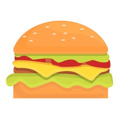 Takeaway cheeseburger icon. Cartoon of Takeaway cheeseburger vector icon for web design isolated on white background