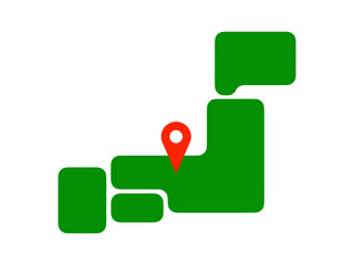 ポップなデフォルメ日本地図（京都マップピン）