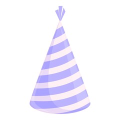 Party hat delicate lilac icon. Cartoon of Party hat delicate lilac vector icon for web design isolated on white background
