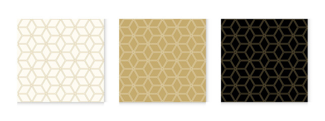 Geometric line  background pattern seamless abstract gold luxury color vector.