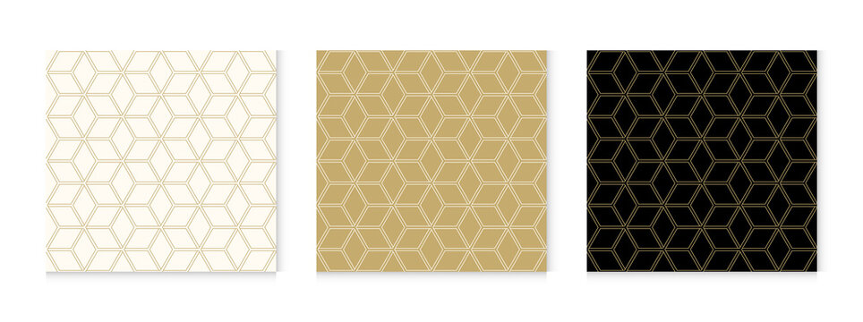 Geometric line  background pattern seamless abstract gold luxury color vector.