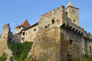 Fototapeta na wymiar Maria Enzensdorf, Austria. View of medieval Leichtenstein Burg castle.
