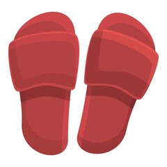 Beach slippers icon. Cartoon of Beach slippers vector icon for web design isolated on white background