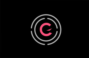 G letter design with pink colour and circles. Alphabet logo design. Icon branding for products and company