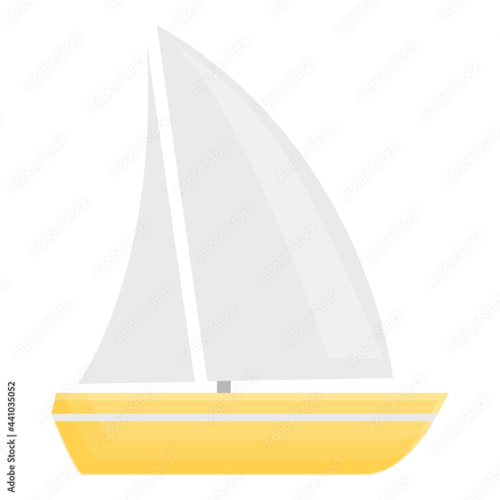 Poster boat with sail icon. cartoon of boat with sail vector icon for web design isolated on white backgrou