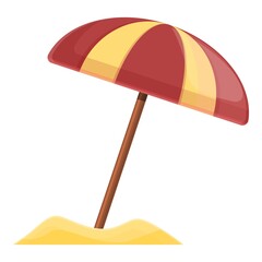 Beach umbrella icon. Cartoon of Beach umbrella vector icon for web design isolated on white background