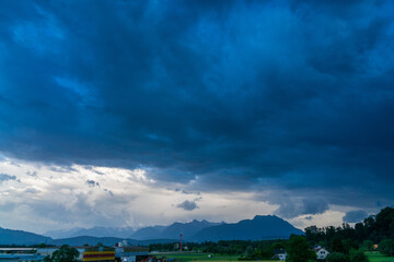 clouds over the alps