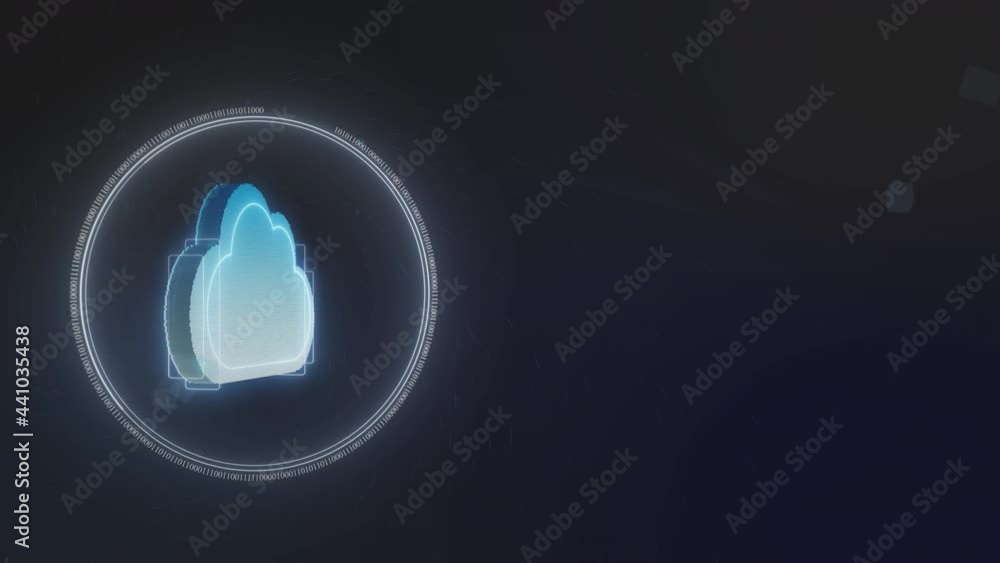 Poster abstract computer cloud symbol background animation placeholder screen. data transfer, backup, inter