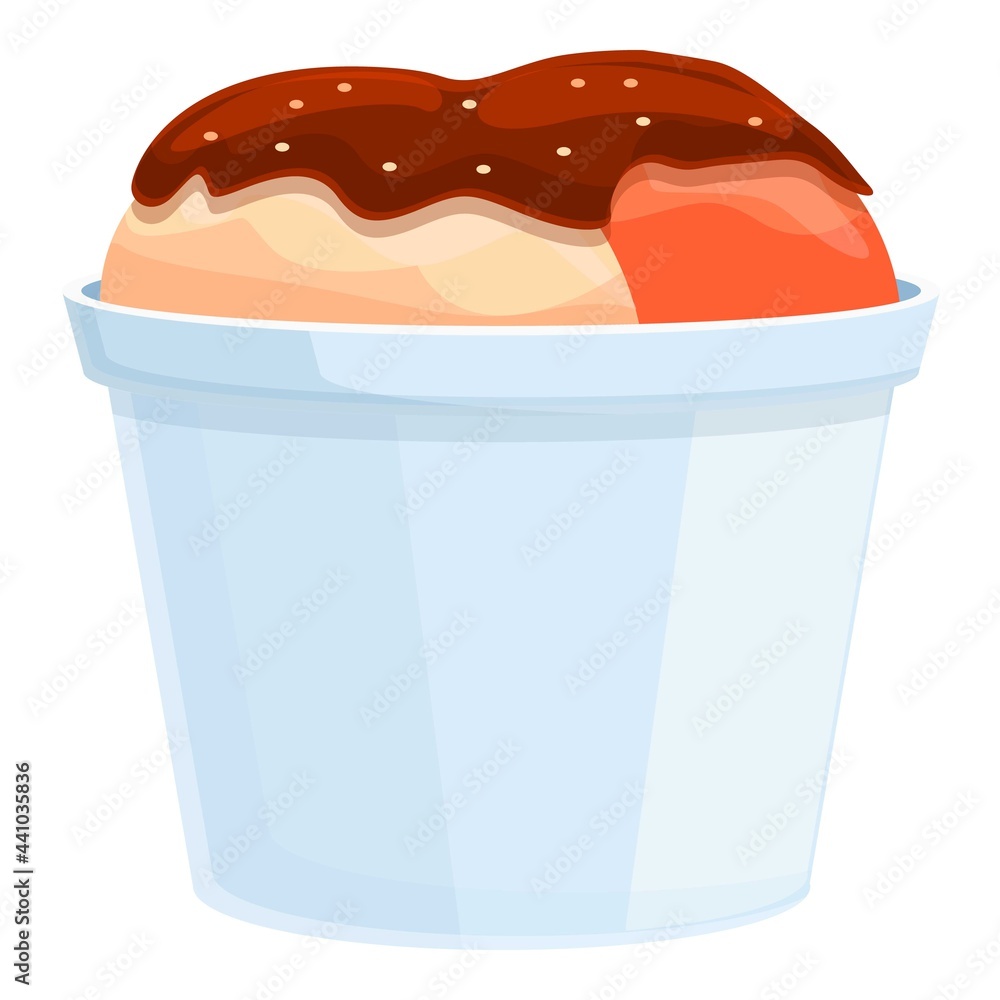 Poster large ice cream icon. cartoon of large ice cream vector icon for web design isolated on white backgr