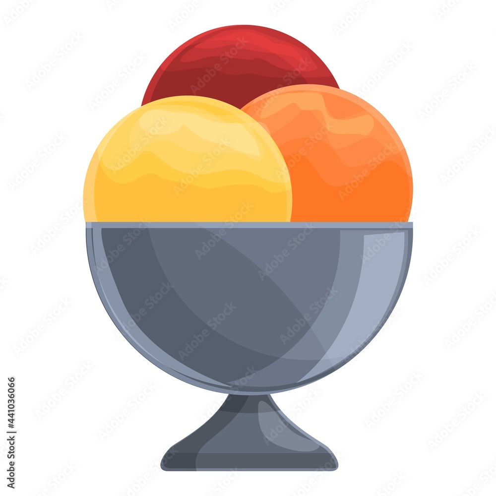 Poster colorful ice cream icon. cartoon of colorful ice cream vector icon for web design isolated on white 