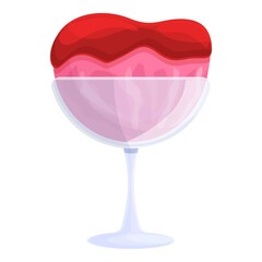 Ice cream with strawberry jam icon. Cartoon of Ice cream with strawberry jam vector icon for web design isolated on white background