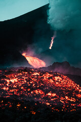 Volcan de lave Pacaya, coulée de lave