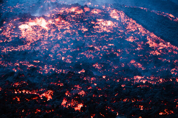 Volcan de lave Pacaya, coulée de lave