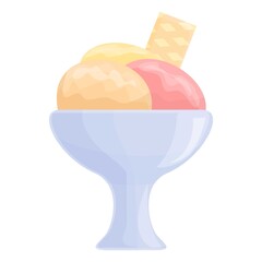 Ice cream balls icon. Cartoon of Ice cream balls vector icon for web design isolated on white background