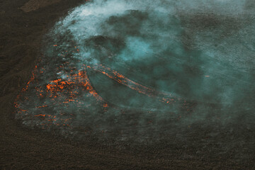 Volcan de lave Pacaya, coulée de lave