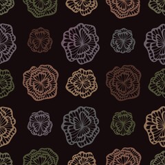 floral print in restrained colors, seamless pattern of stylized flowers