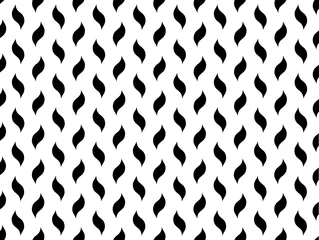 Foto op Plexiglas Het geometrische patroon met golvende lijnen. Naadloze vectorachtergrond. Witte en zwarte textuur. Eenvoudig rooster grafisch ontwerp © ELENA