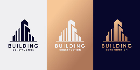 Building logo design for construction with creative modern concept