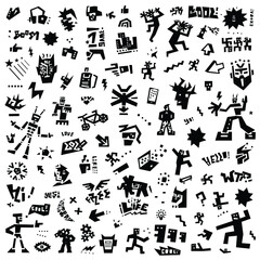 Naklejka premium city summer sign and symbol icon set 