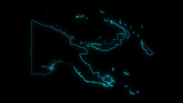 Animated Outline Map of Papua New Guinea