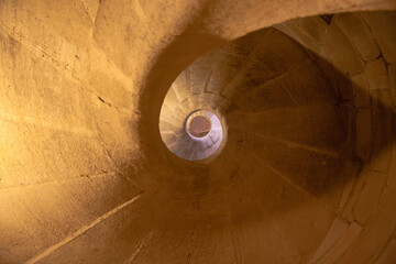 Spiral staircase.Selective focus