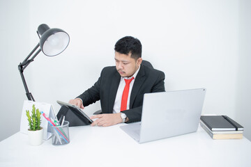 businessman working with laptop