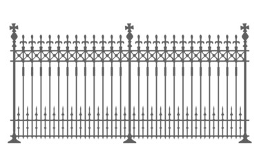 Exquisite fence in Victorian style. Victorian Era Fence Styles. Vector clip art. Vector image for illustrations.