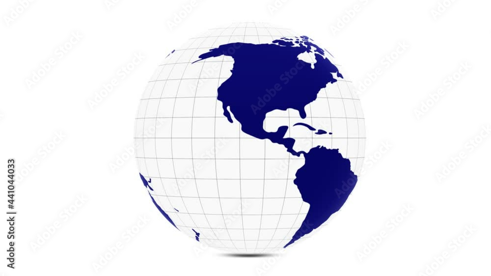 Poster concept 3d earth planet globe isolated on white copy space animation background. seamless looping.