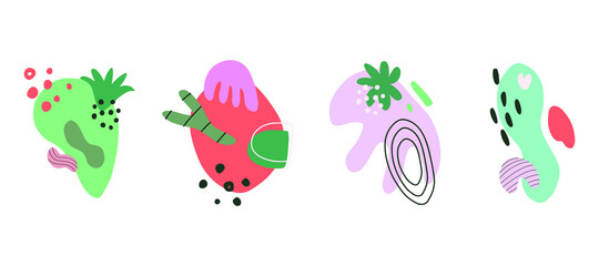 A flat vector set of abstract shapes and objects. Modern, minimalistic design templates for social media stories and bloggers.